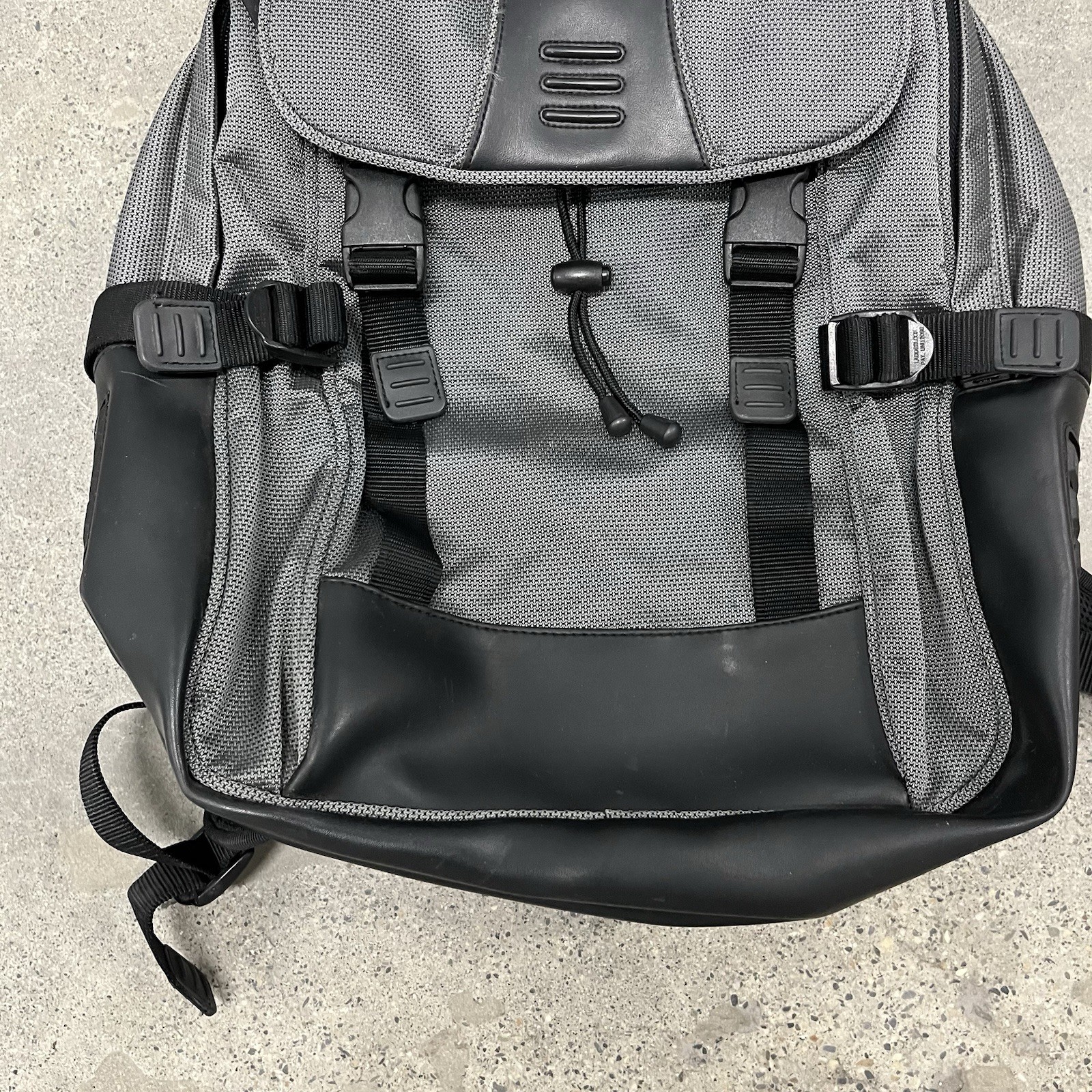 Tumi T2 Gray Black Ballistic Nylon Backpack Multi Compartment