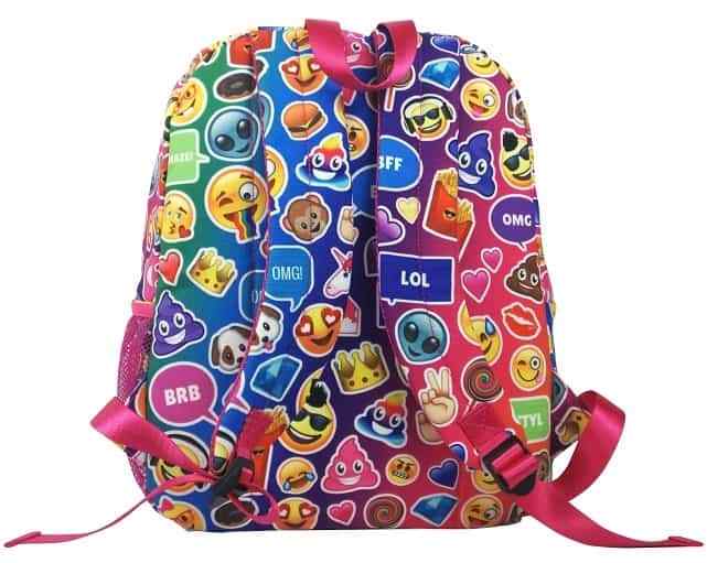 New Backpack Bag EMOJI EMOJICON Canvas Full Size Free Fidget Spinner Pink Blue