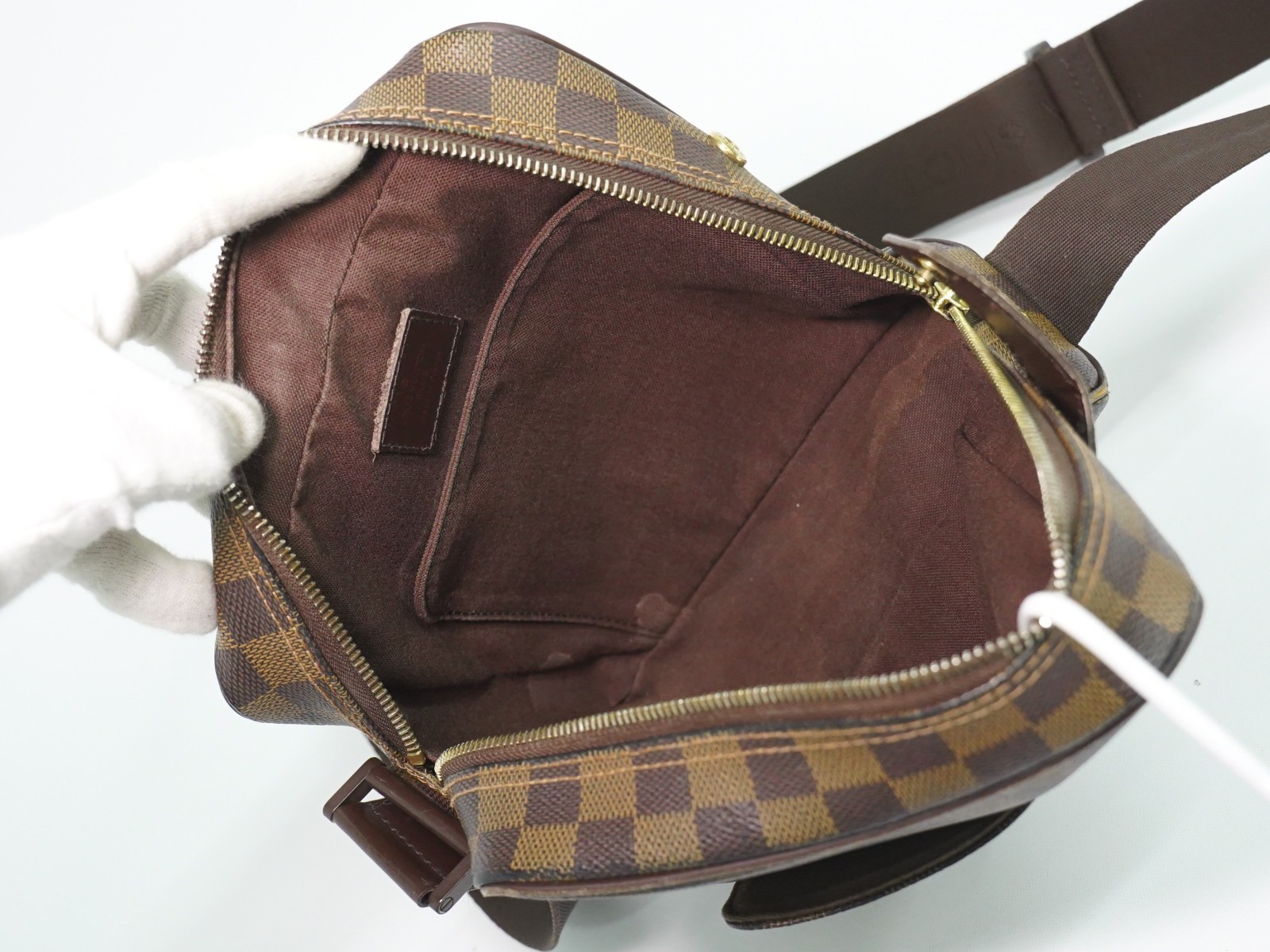 Louis Vuitton Olav PM N41442 Damier Ebene Canvas Crossbody Bag Brown