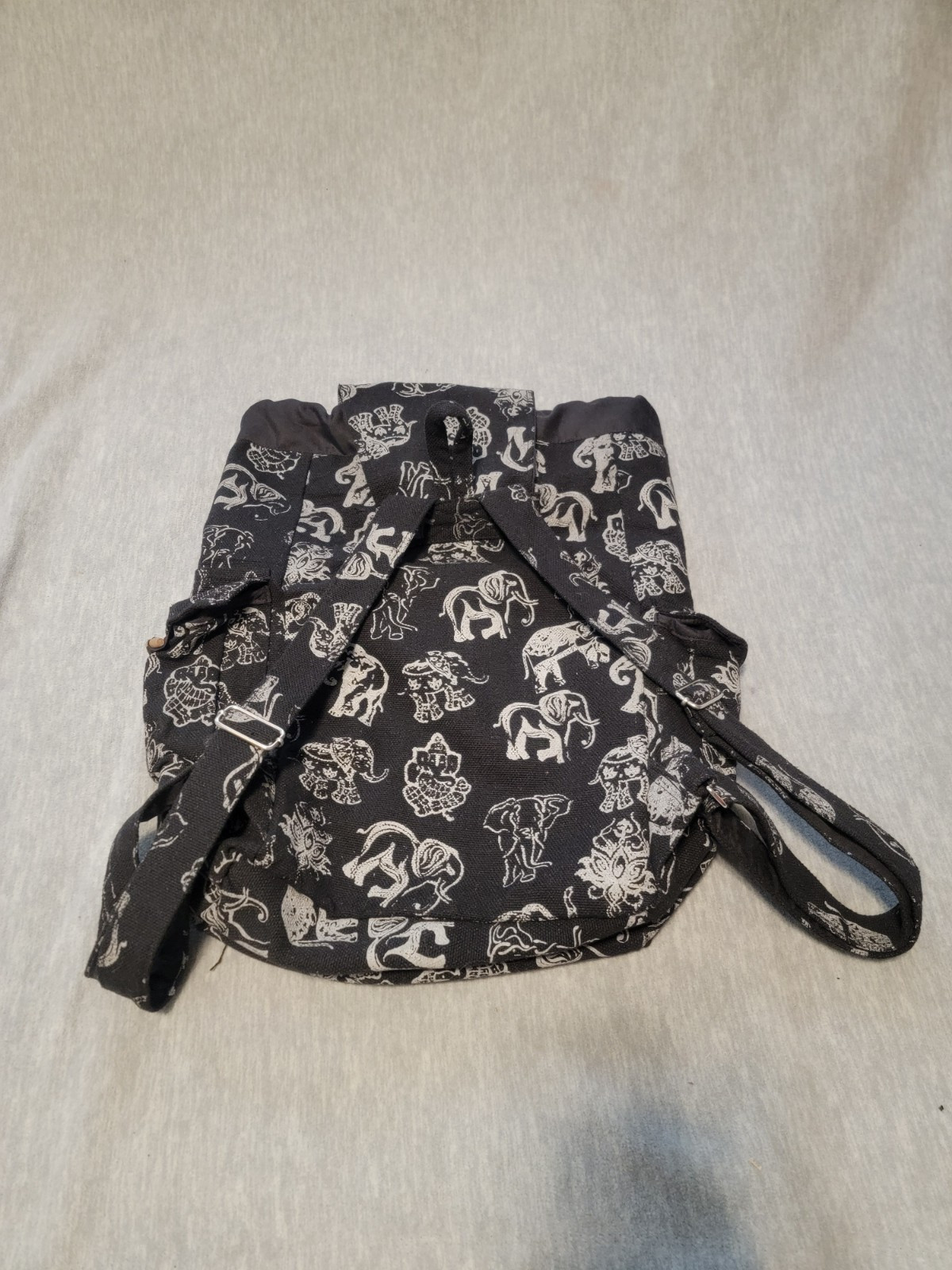 Elephant Print Hemp Backpack  | Eco Friendly | Boho | Handmade | Unisex | Nepal