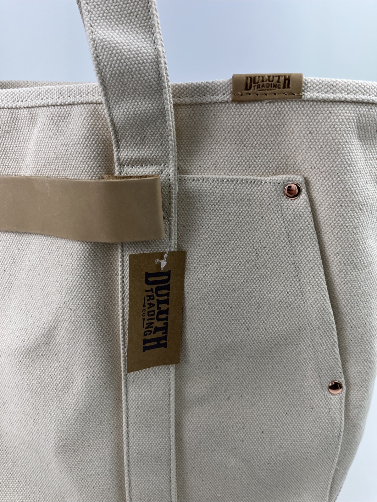 X-Large DULUTH Trading Canvas Travel Bag Weekender Shoulder Tote Beige Cream New