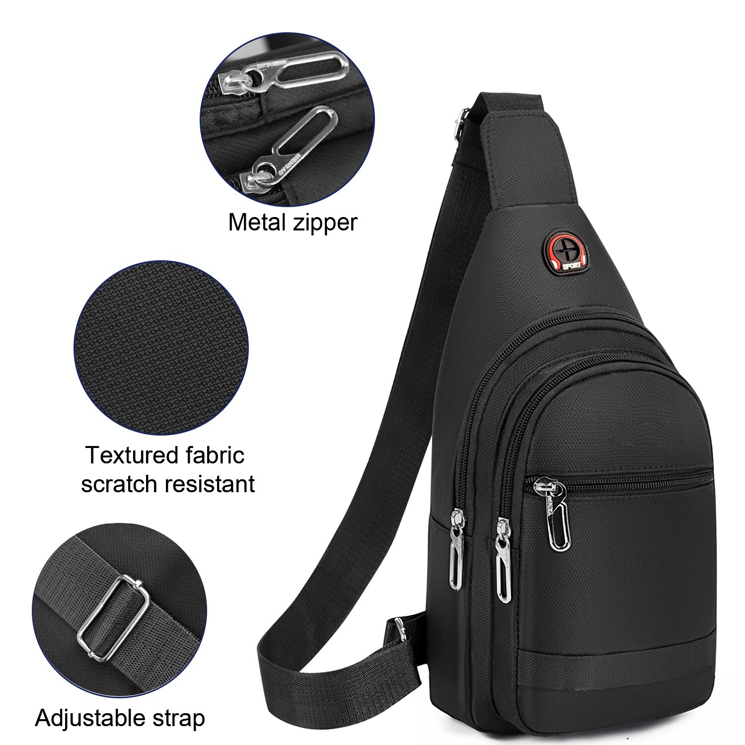 Men’s Backpack Causal Sling Bag Chest Shoulder Fanny Pack Crossbody Sport Travel