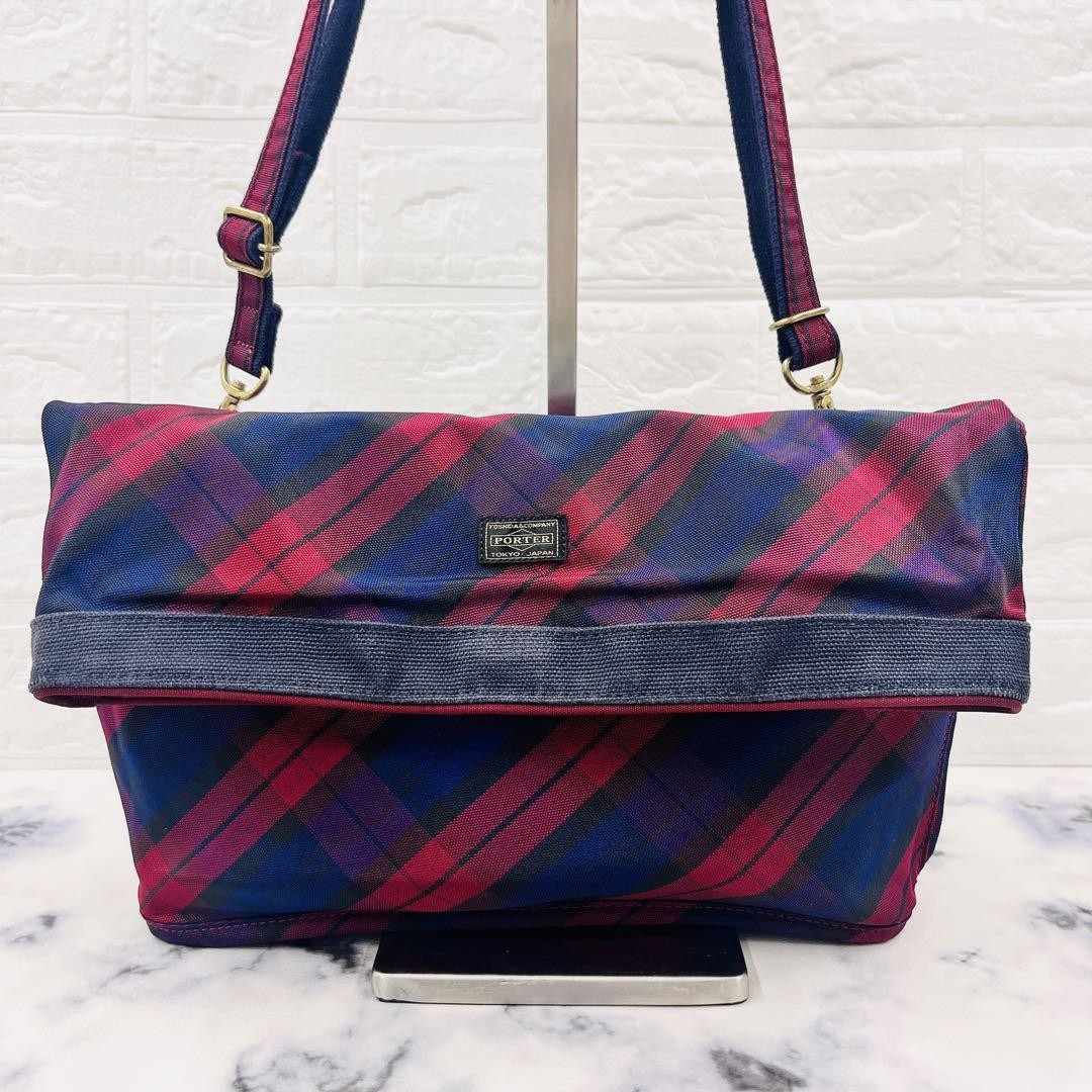 YOSHIDA Bag PORTER Tote Bag Shoulder Bag 2WAY Reversible Navy Japan F/S USED