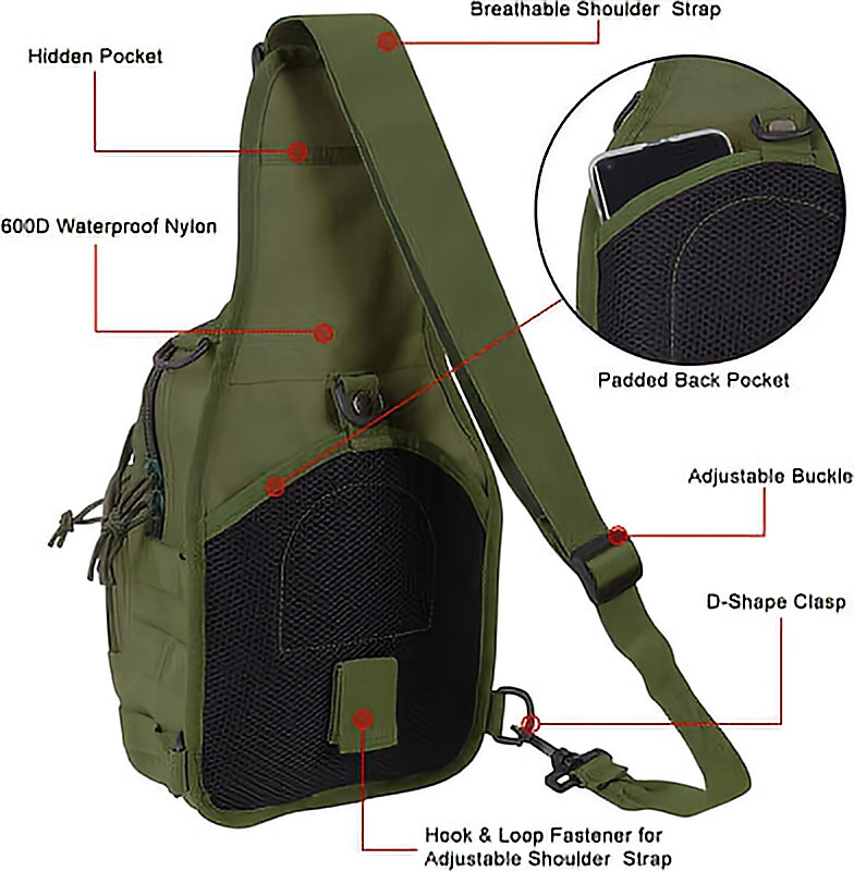 Outdoor Mens Backpack Tactical Sling Shoulder Bag Molle Travel Chest Pack Hiking