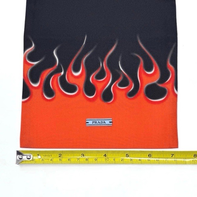 PRADA Flame Drawstring Dust Bag in Orange/Black(Size 7.5″ x 9″)
