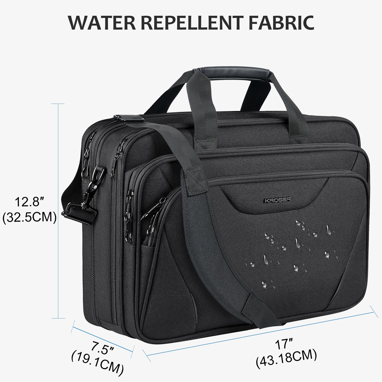 KROSER Laptop Bag Premium Laptop Briefcase Fits Up to 17 3 Inch Laptop Expand
