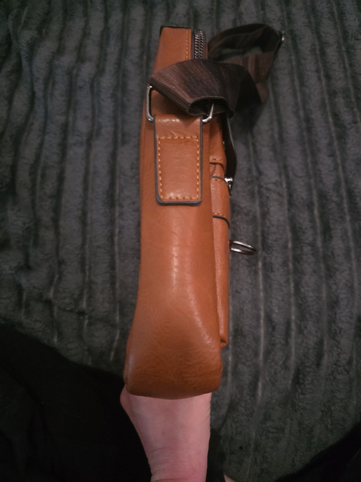 Weixier Crossbody Bag Men’s Shoulder Bag Brown PU Leather NWOT