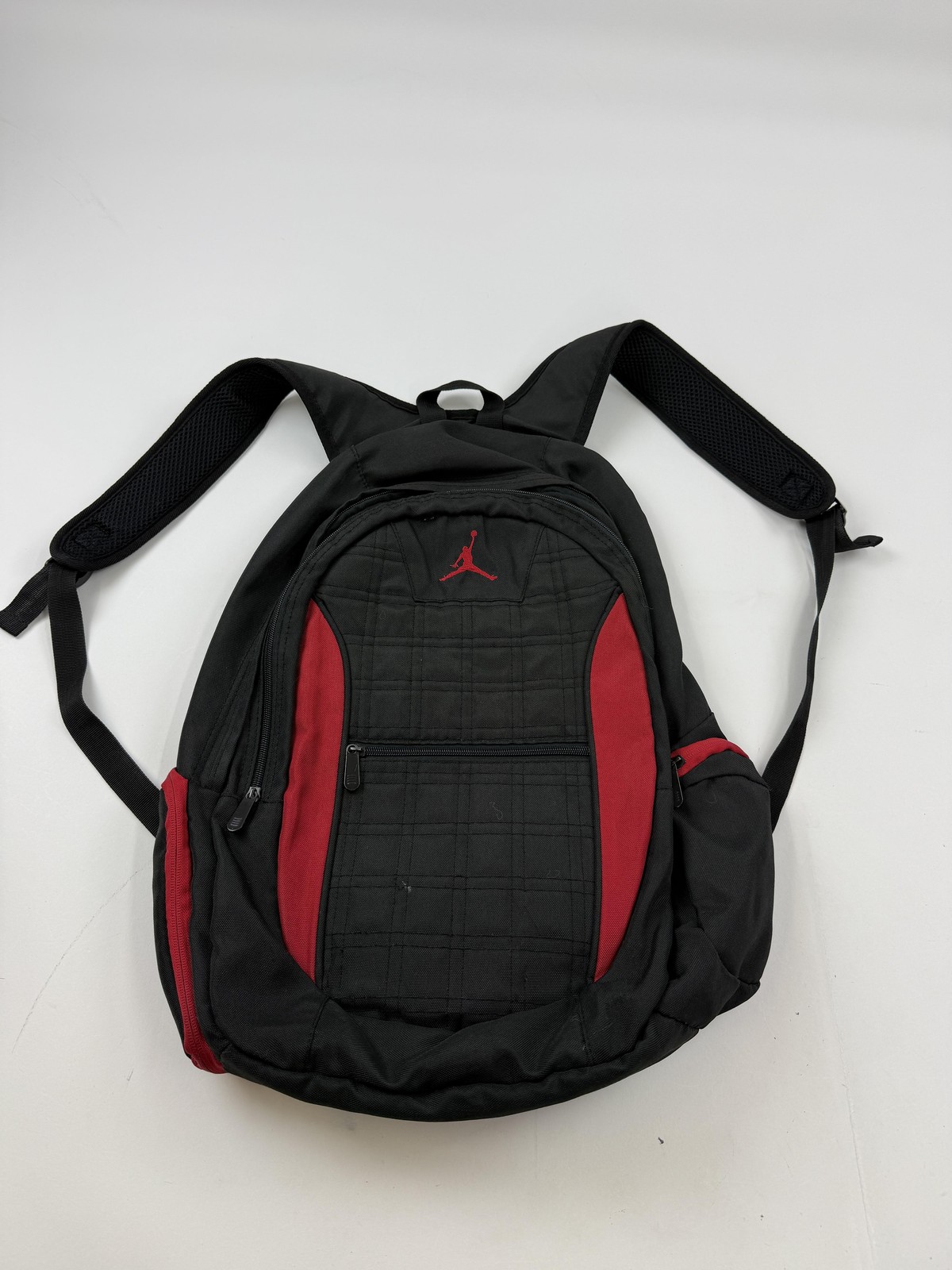 Jordan Backpack Mens One Size Black Red Padded Mesh Back Zip Pockets Sports