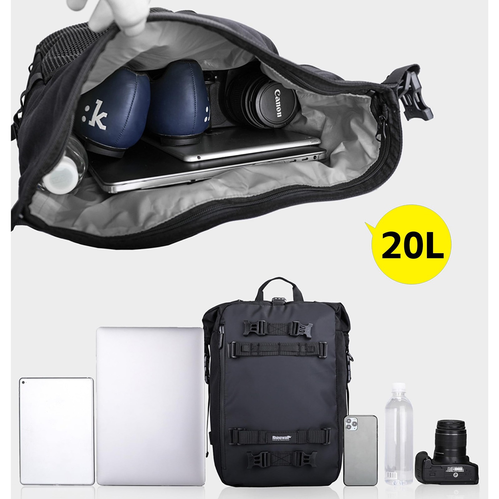 Waterproof Motorcycle Tail Bag 20L Motorbike Rear Rack Storage Bag Saddle Pan
