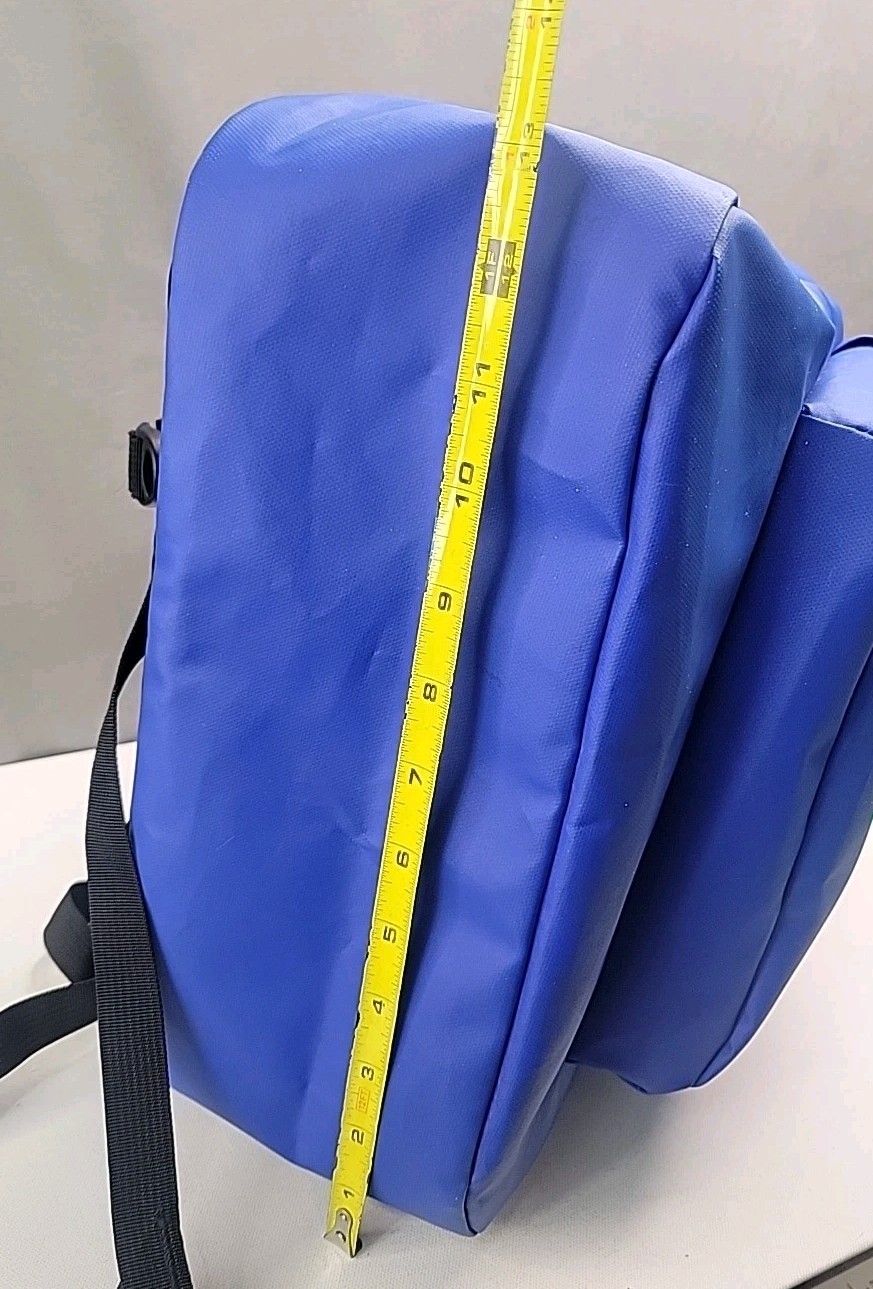 RARE JanSport Coated Royal Blue Backpack Hyperbreak Bag Water Bottle Holder