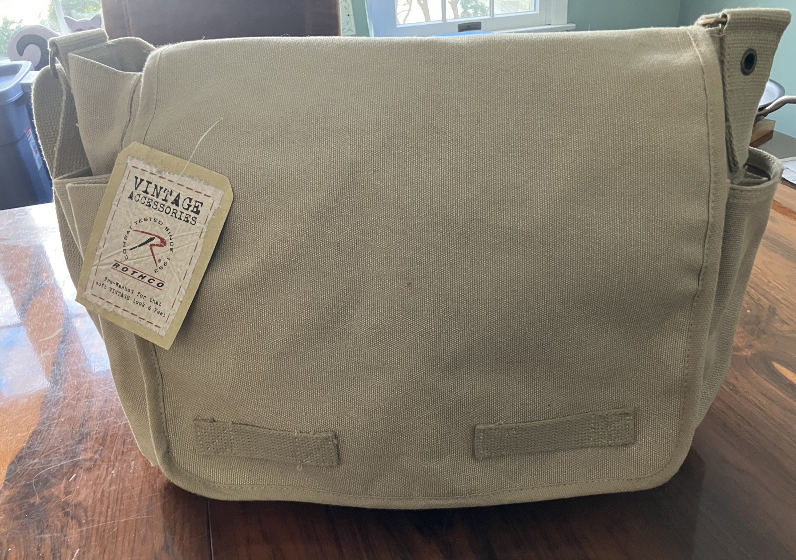Rothco Cotton Canvas Messenger Bag – Khaki, NEW