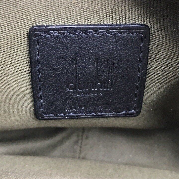 Dunhill Logo Embossed Leather Clutch Handbag Black Men’s Bag 22x13x5 cm