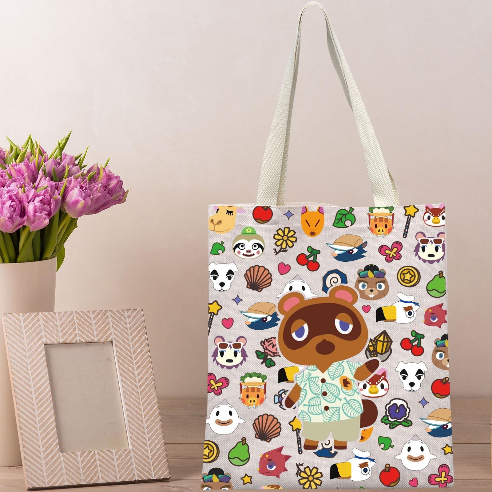 BWWKTOP Animal Villager Tote Bag Tommy 14.56 x 12.59 inches, Bear 2tg