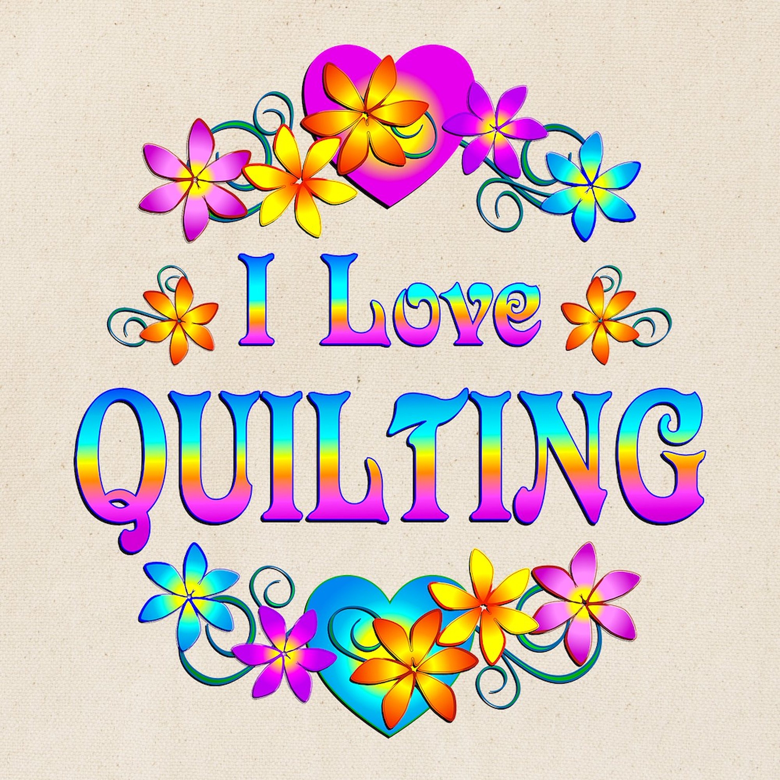 CafePress I Love Quilting Tote Bag (880820122)