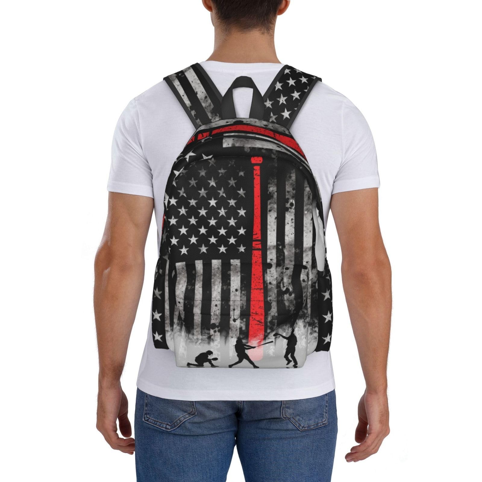 Baseball Backpack American FlagLaptop Backpacks Multipurpose Daypack For Men …