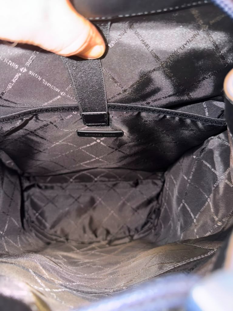 Michael Kors Men Cooper Large Leather Shoulder Backpack Navy For Travel Hiking