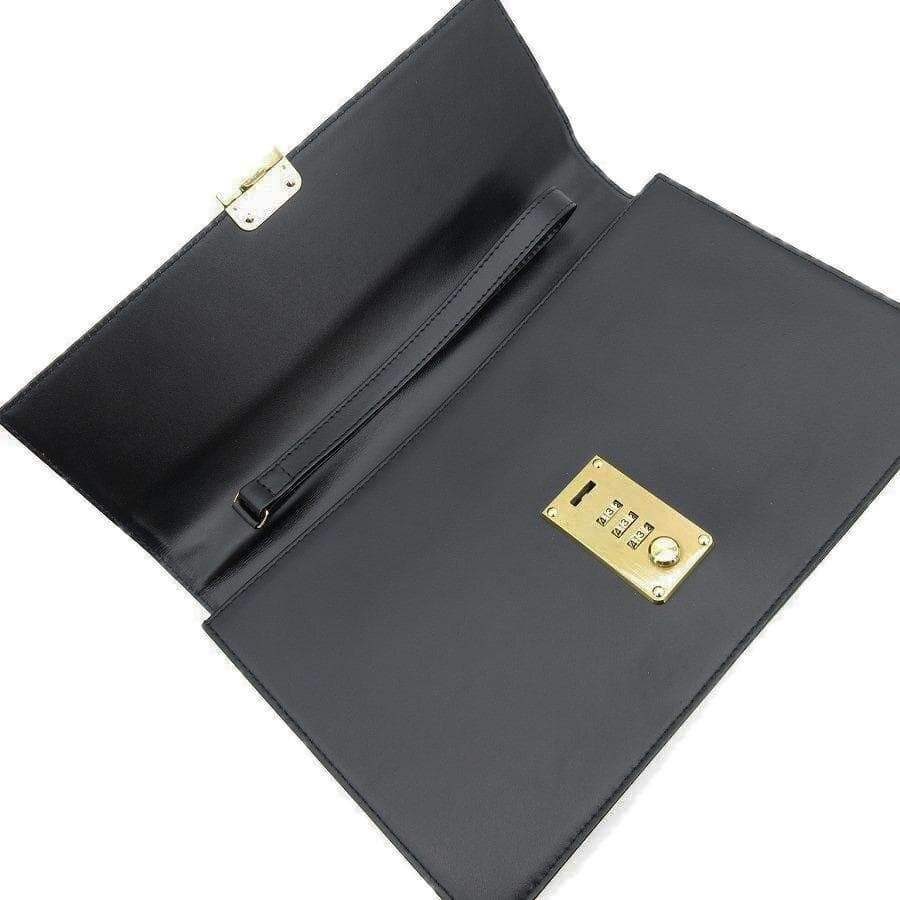 Dunhill Leather Second Bag Clutch 30-26052705 Black 17.5x27x5cm Strap 38cm