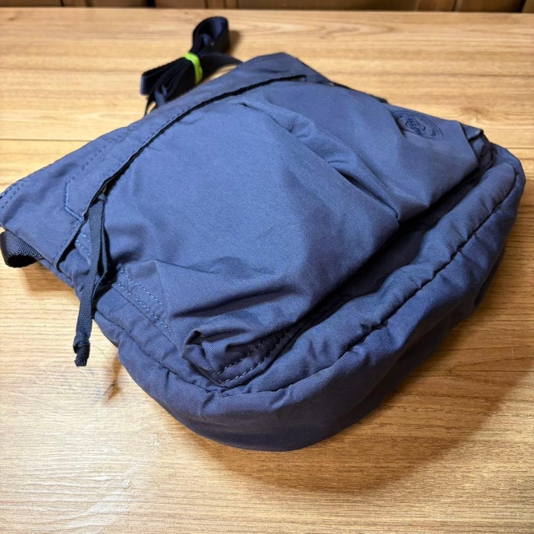 Authentic PORTER Men’s Navy Nylon Shoulder Bag, 26cm x 22cm x 8cm, with Mesh Poc