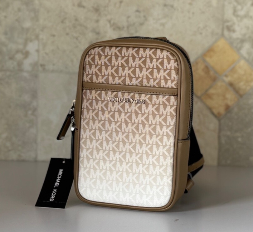 MICHAEL KORS UNISEX COOPER MEDIUM OMBRE SLING PACK CROSSBODY BAG MK HUSK