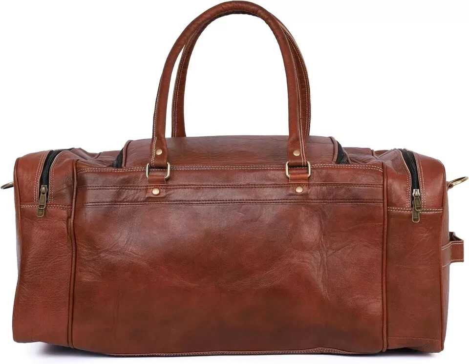 Leather Duffel Bag for Men and Women Grain Leather Travel Best Christmas Gift