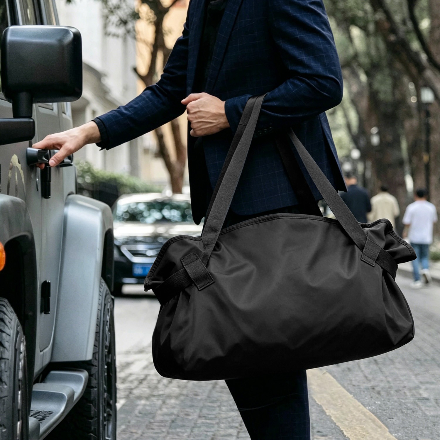 Large Tote Bag for WomenMen, Foldable Travel Shoulder Bag Handbag for Work