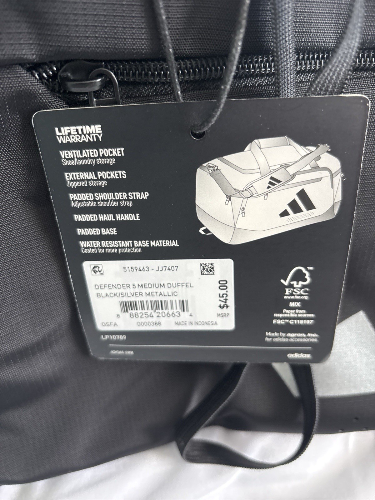 ADIDAS UNISEX DEFENDER 5 MEDIUM Duffel Gym SPORT Bag SHOE POCKET BLACK NEW $55