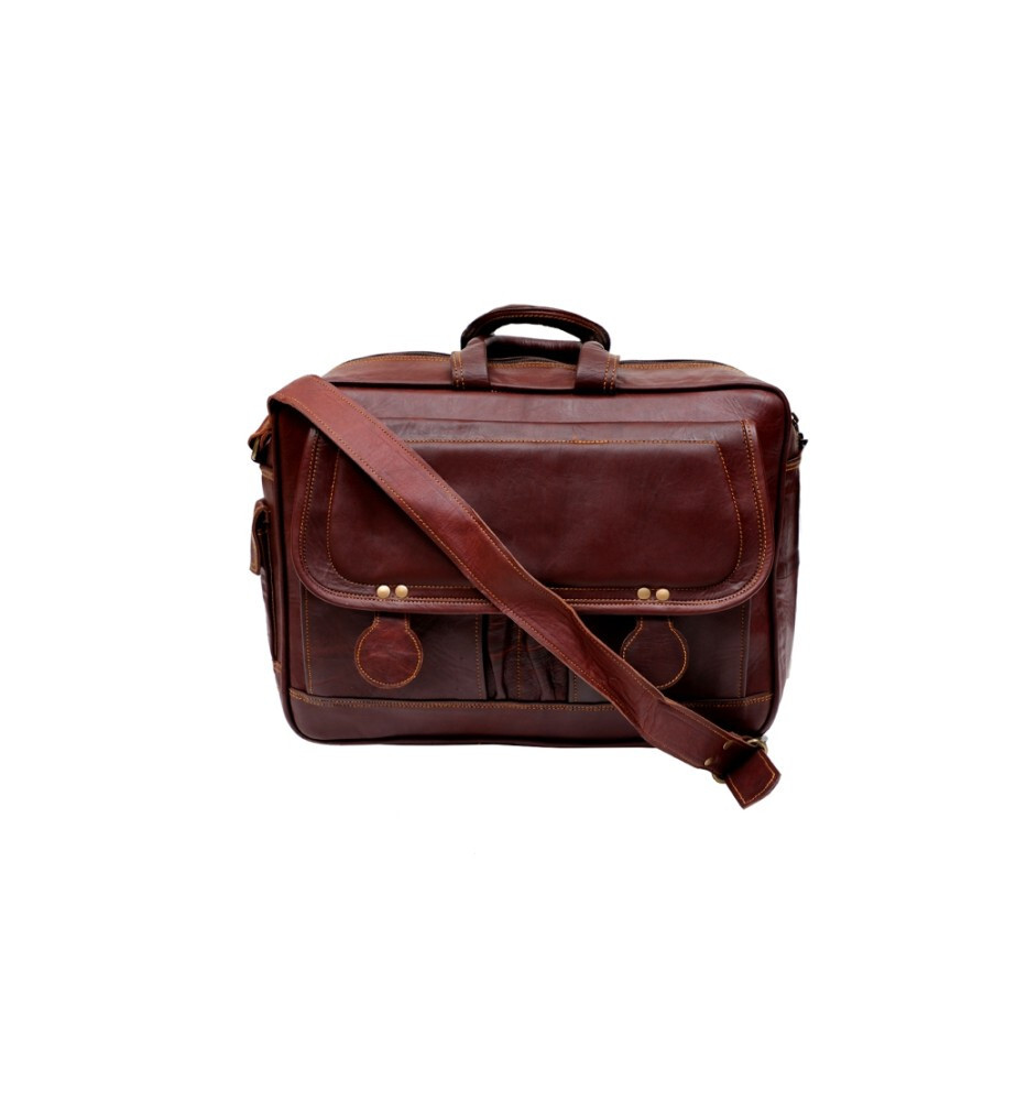 New Men’s Vintage Lambskin Leather Messenger 15.6″ Laptop Satche Bag Briefcase