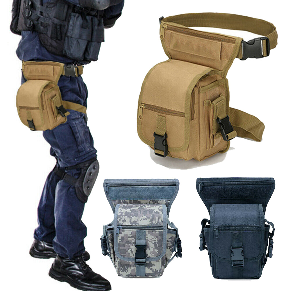 Men Military Tactical Drop Leg Bag Thigh Utility Waist Pouch for Hunting Outdoor