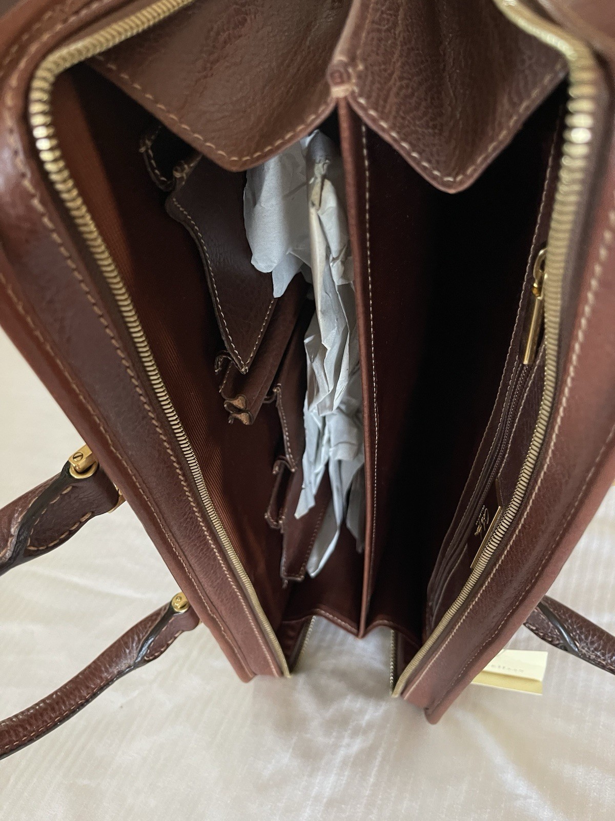 Cole Haan Collection Special Edition Drop Handle Laptop Clutch,saddle Tan, Mens