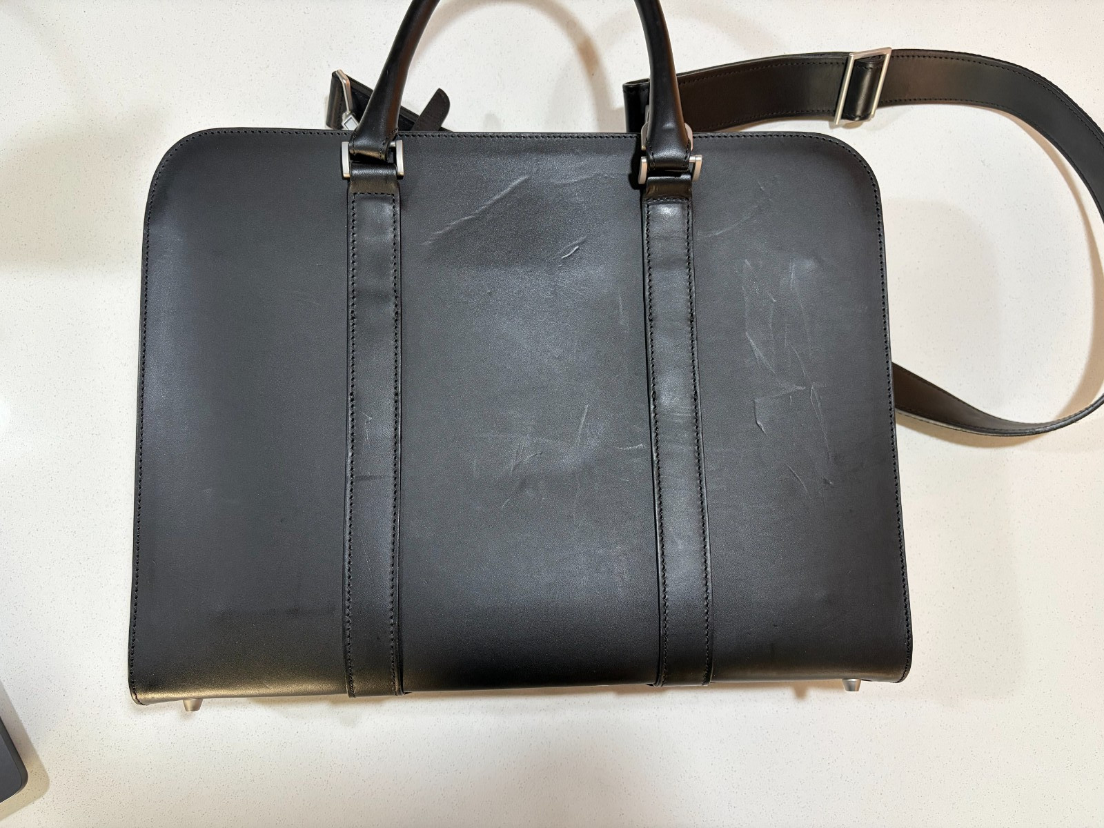 Carl Friedrik Palissy Briefcase – 10L – Black Smooth Vachetta Leather