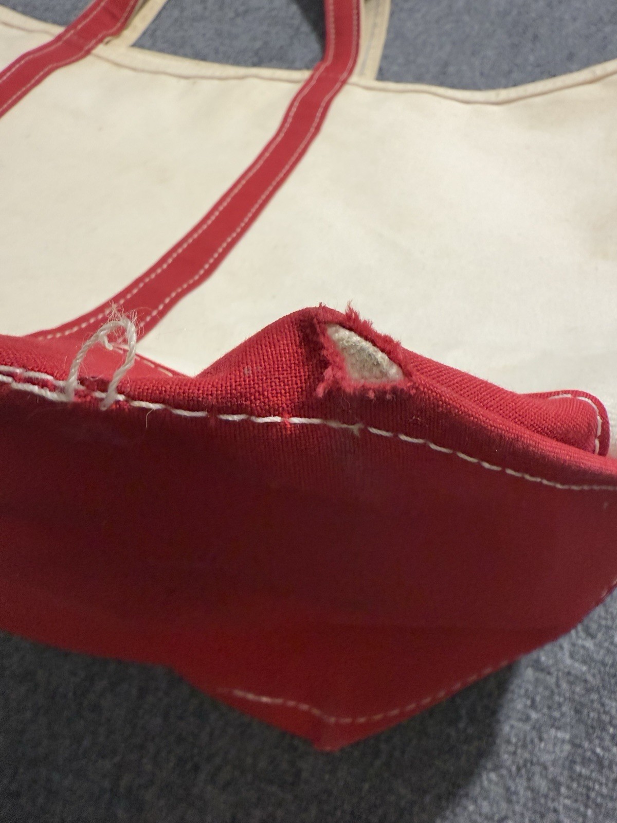 Vintage L.L. Bean Boat And Tote Bag Multi Color Canvas XL Zipper