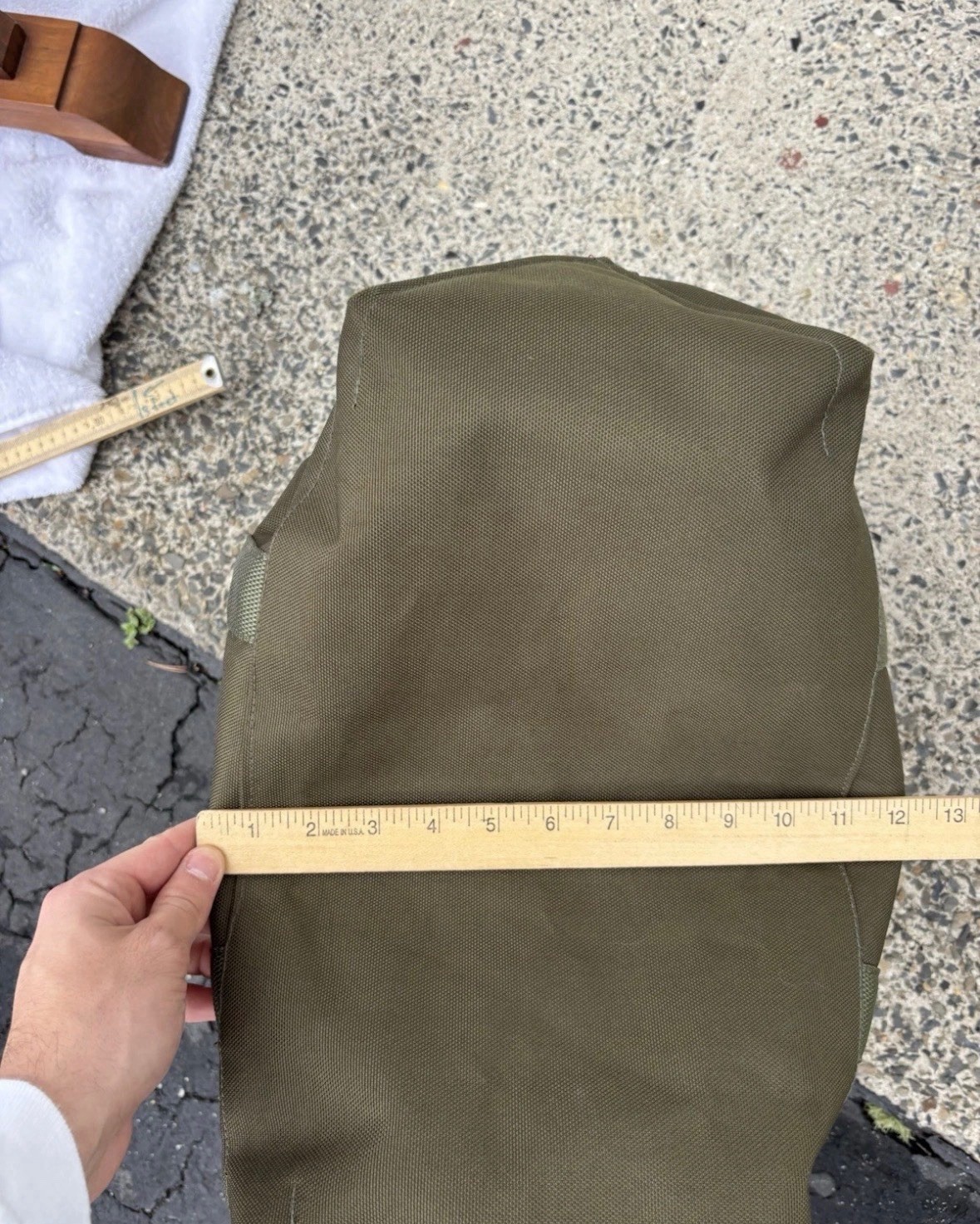 LL Bean Hunters Tote Canvas Large Bag Army Green Shoulder Strap 15×20 NEW