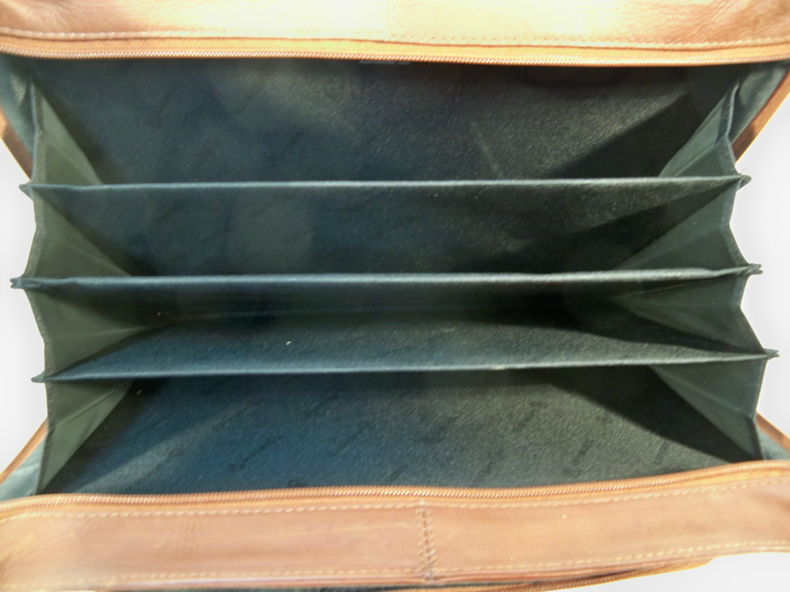 Full Grain Leather Fan File Folio Portfolio, In Brown, Red-Brown or Black-Brown