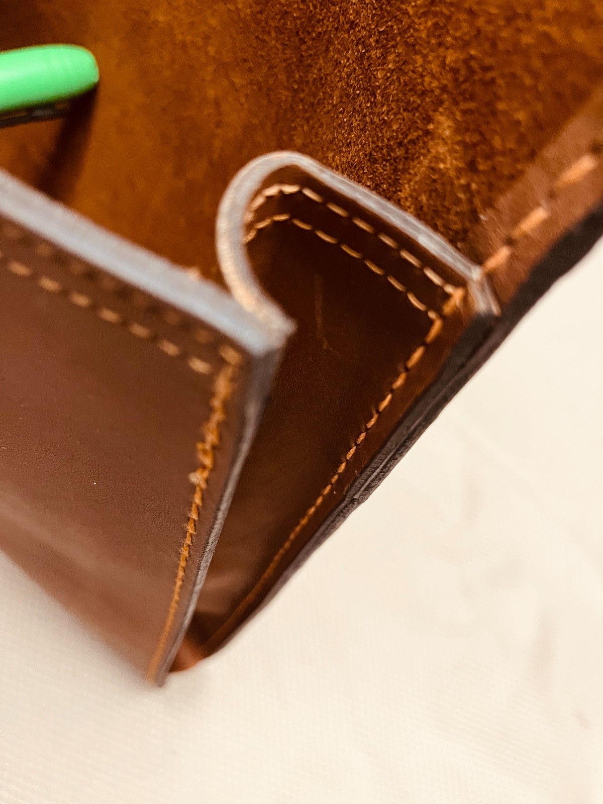 SCHLESINGER BROS. Thick Rustic Belting Leather Briefcase / Attaché / Portfolio