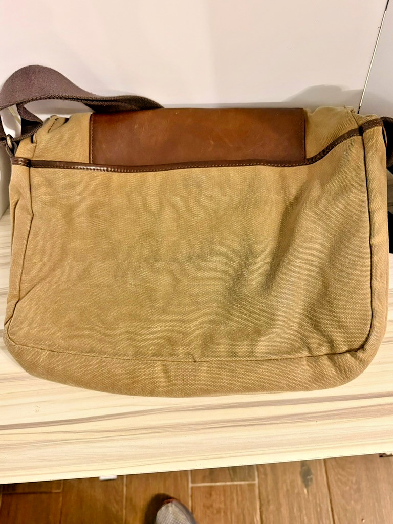 Tumi T-Tech Essential Gear Brown Waxed Cavas Crossbody used GC