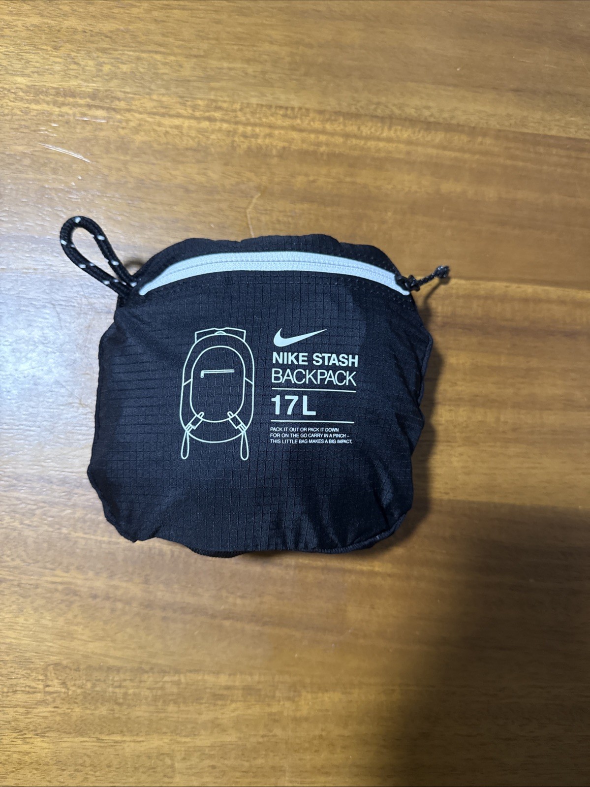 Nike Stash Lightweight Packable 17L Backpack School/Work/Gym BLACK DB0635-010