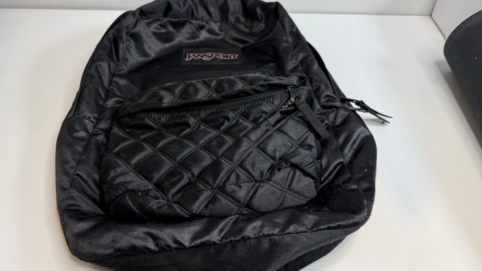 JANSPORT SuperFX 25L Backpack Diamond Quilting BLACK SATIN