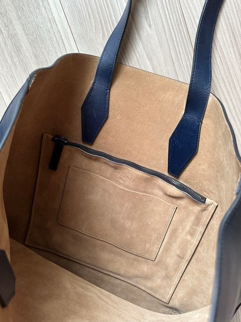 Custom 1 Million Berluti Vitello Fiore Leather Tote Bag Limited Edition Blue
