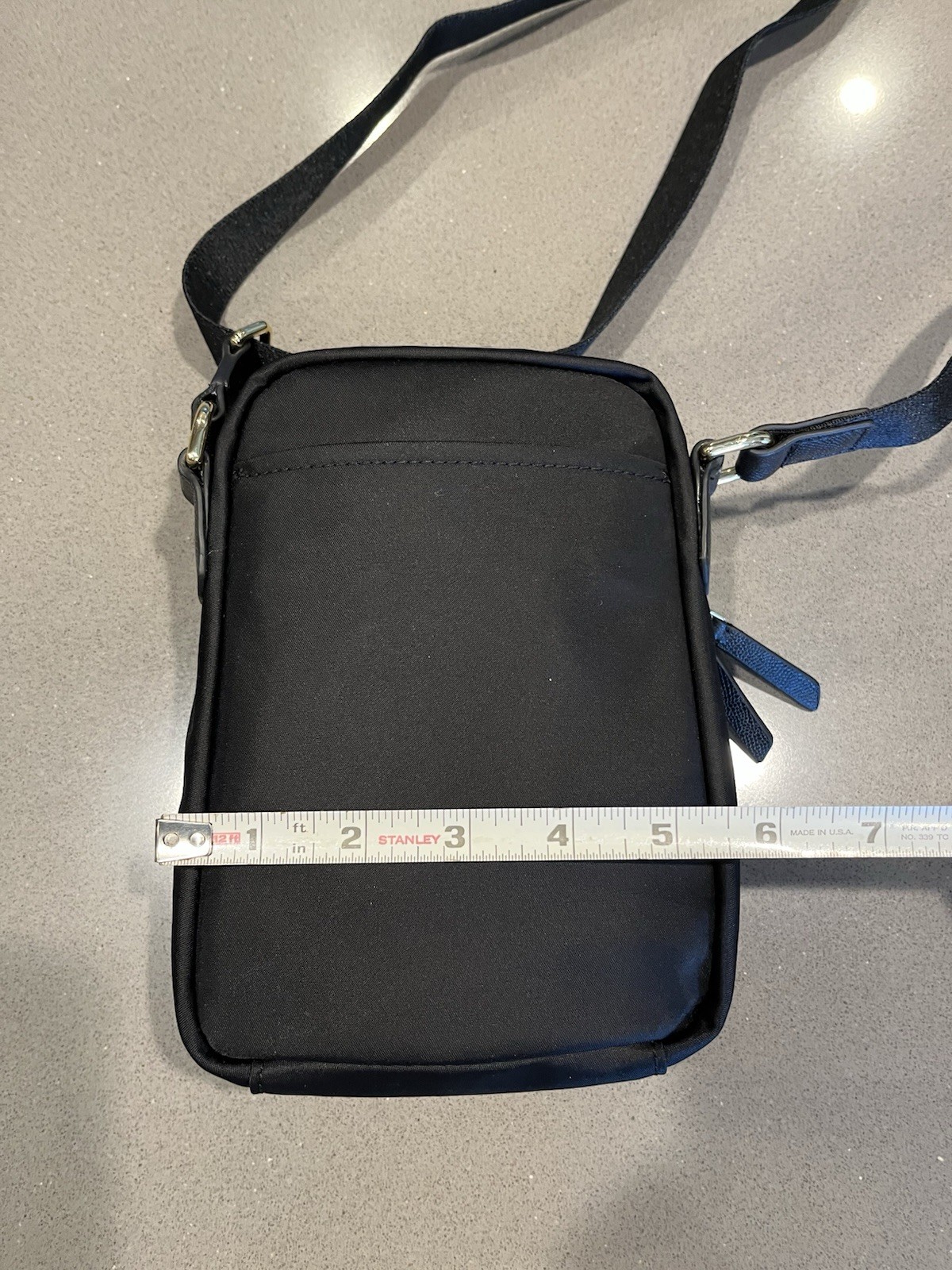 TUMI Black Small Crossbody Bag Adjustable Strap Zip Closure Pockets