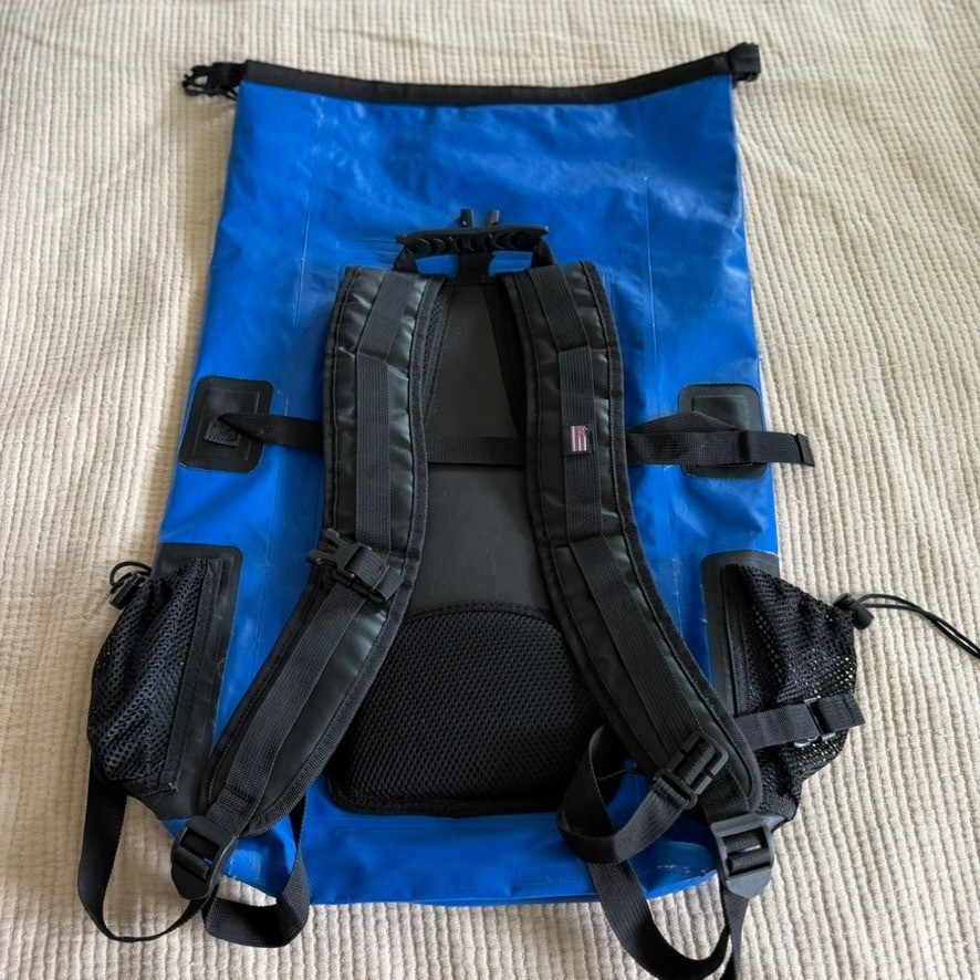 Purebred Fisherman Waterproof Roll Top Dry Bag Backpack Blue Fishing Hawaii