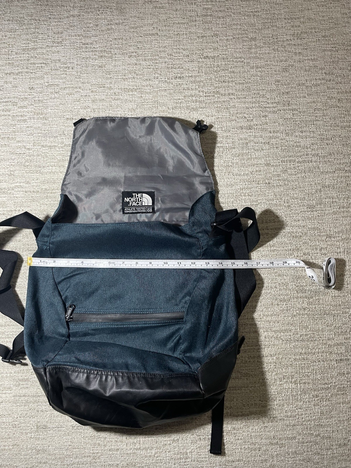 The North Face Messenger Bag Denim-Look Laptop Satchel Urban Commuter