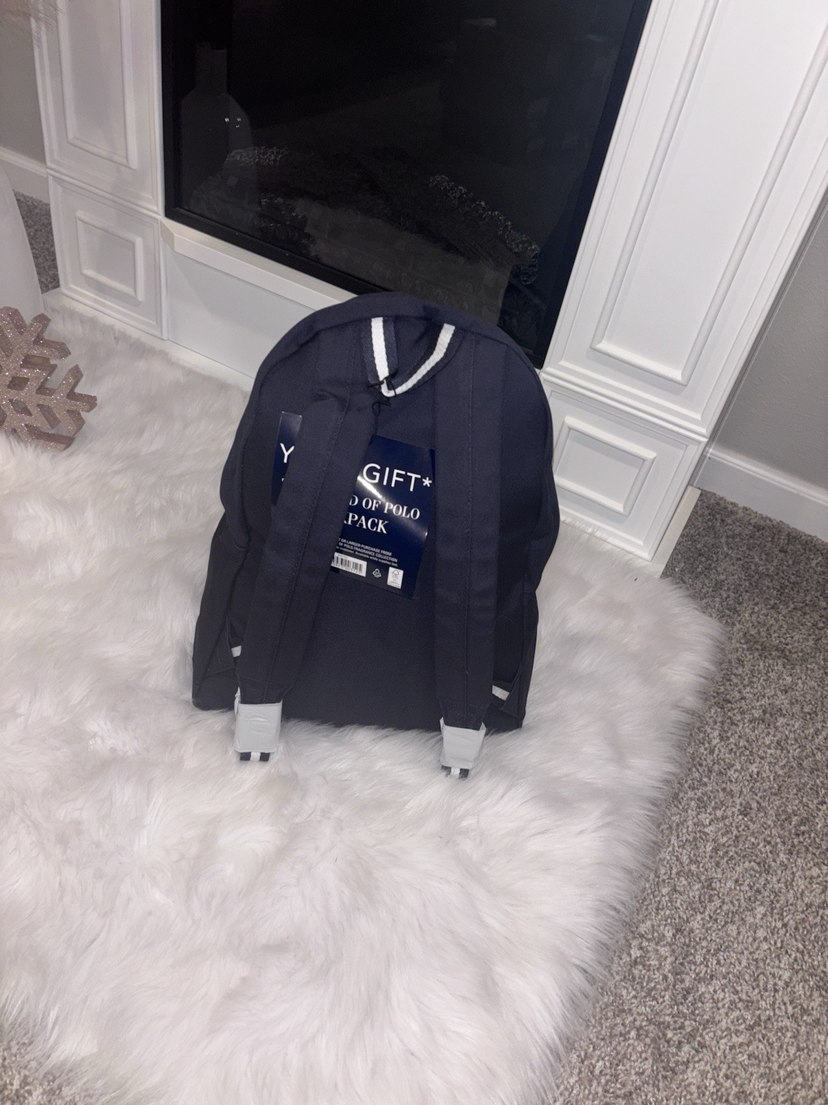 RALPH LAUREN Polo Backpack Dark Blue School Gym Weekender Overnight Hiking Bag