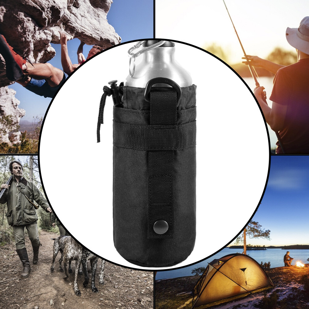 Tactical Molle Nylon Water Bottle Pouch Holder for Outdoor Travel Kit Kettle Bag