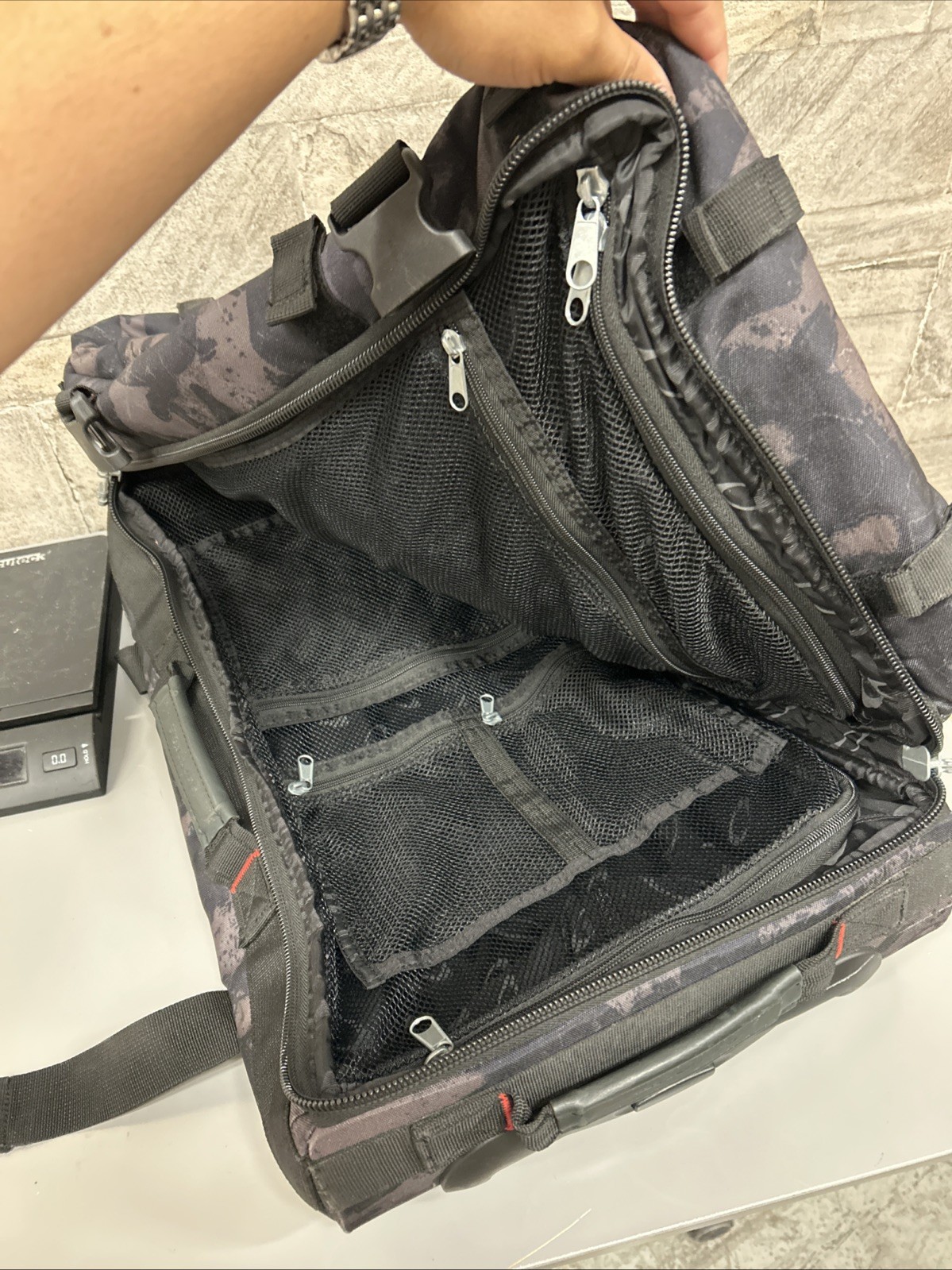 Oakley Tactical Field Gear Rolling Luggage Bag Night Camo RARE