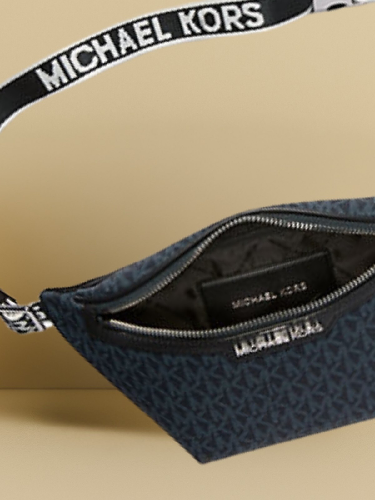 Michael Kors Cooper Men Mini Logo Shoulder Crossbody Zip Belt Bag Admiral Blue