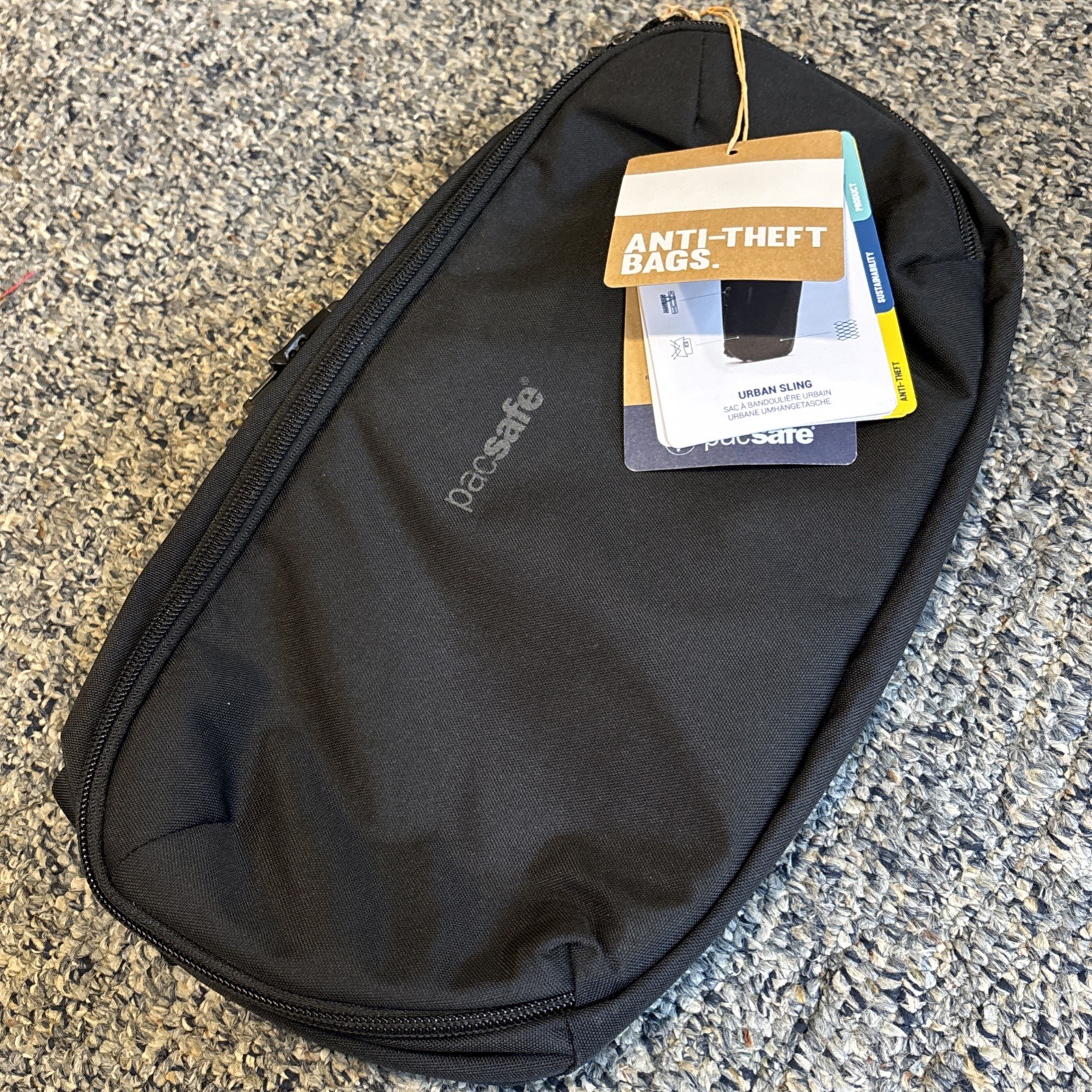Pacsafe V 30615 Tech Metrosafe X Anti-Theft Urban SLING Crossbody Bag Black NWT