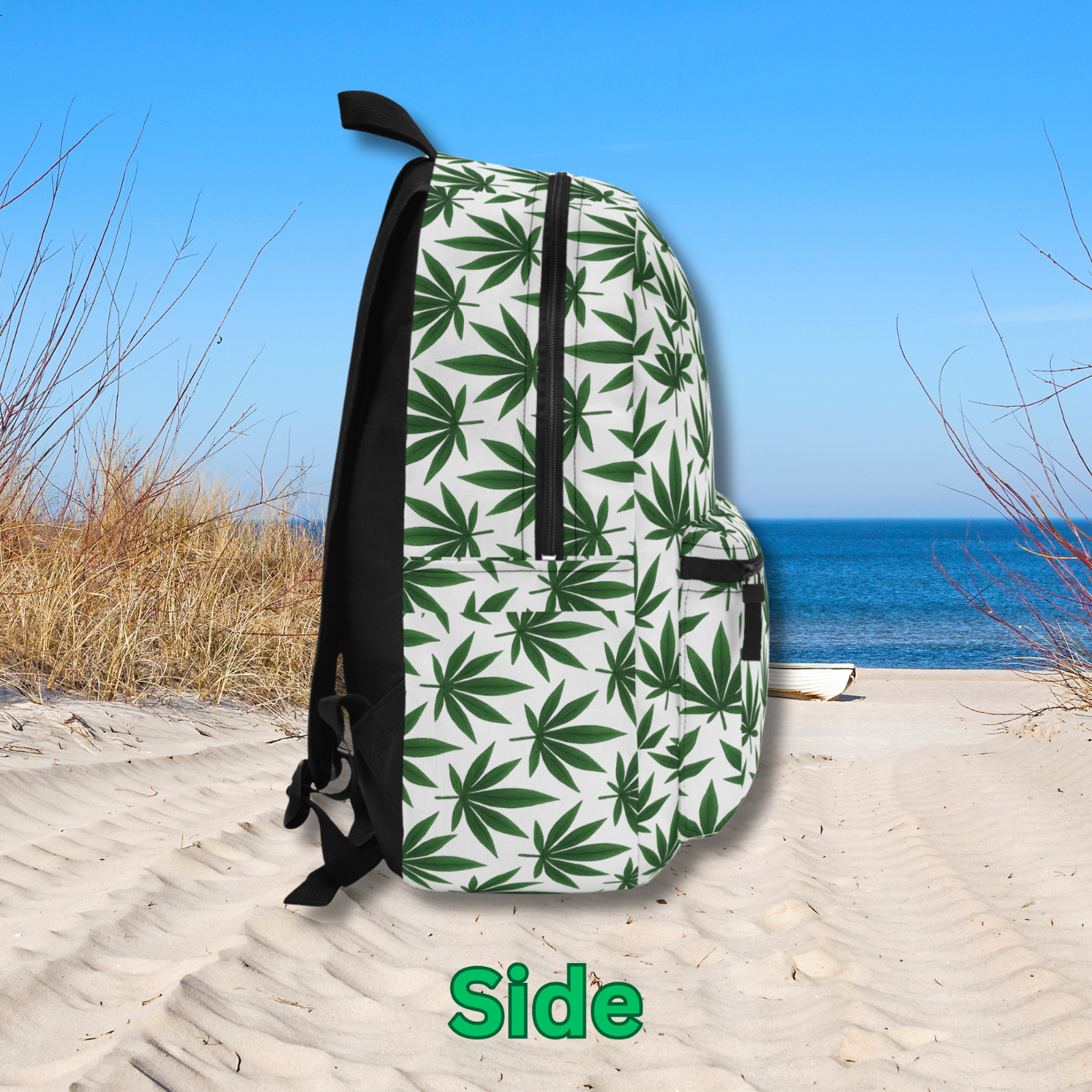 Cannabis Leaf Pattern Backpack | Marijuana Print Bag, Weed Lover Gift