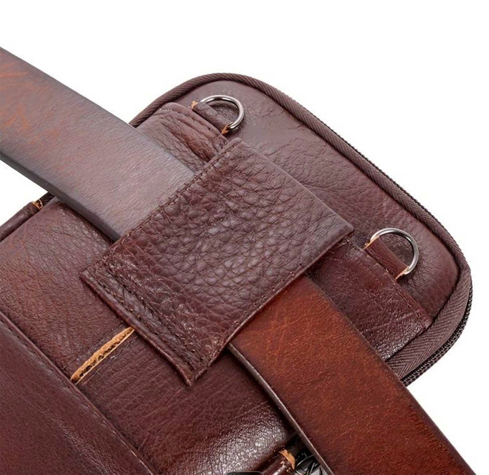 Leather Phone Bag Coffee/Dark Brown New ,