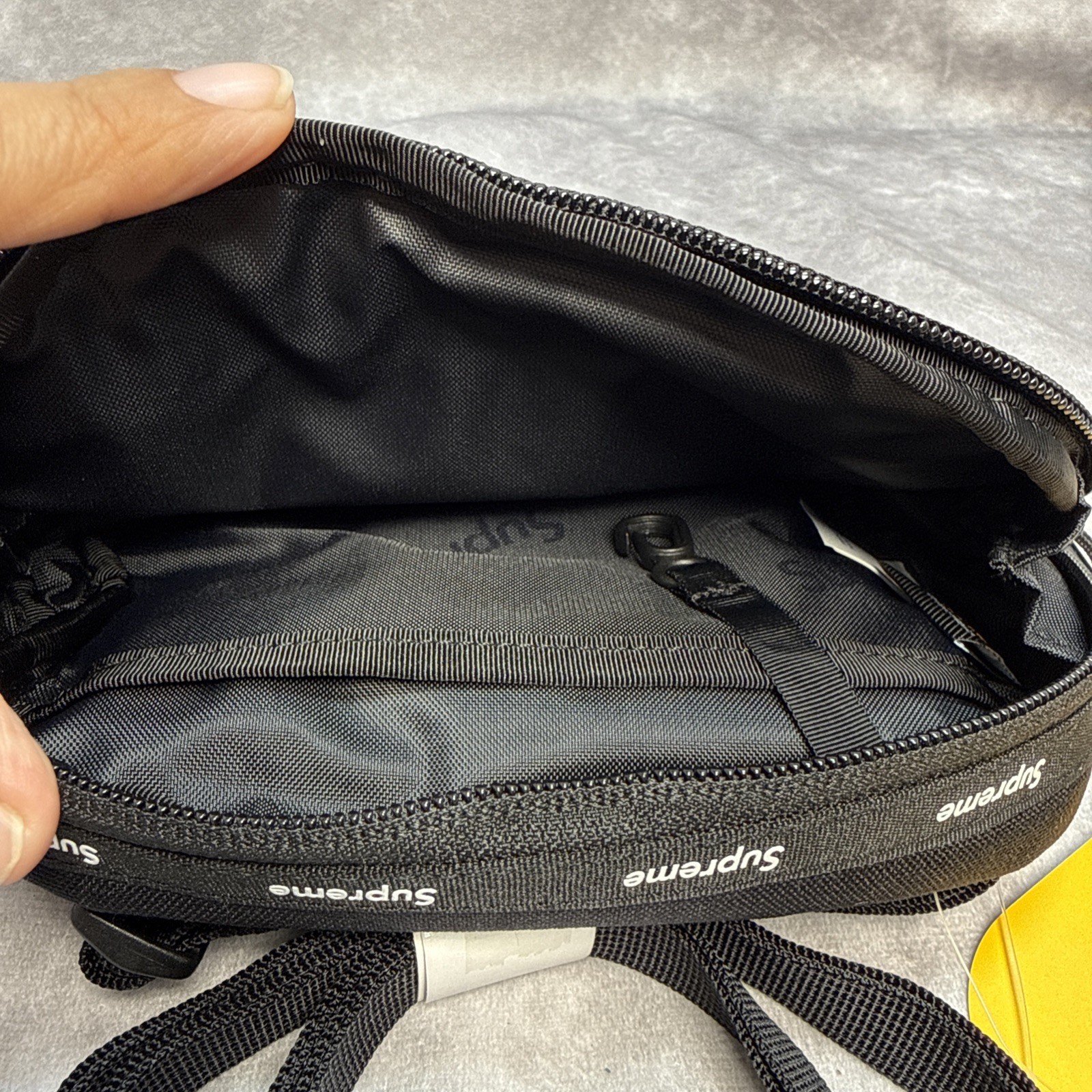 Supreme Mini Side Messenger Bag Black FW24 Cordura Nylon NWT Reflective Stripe