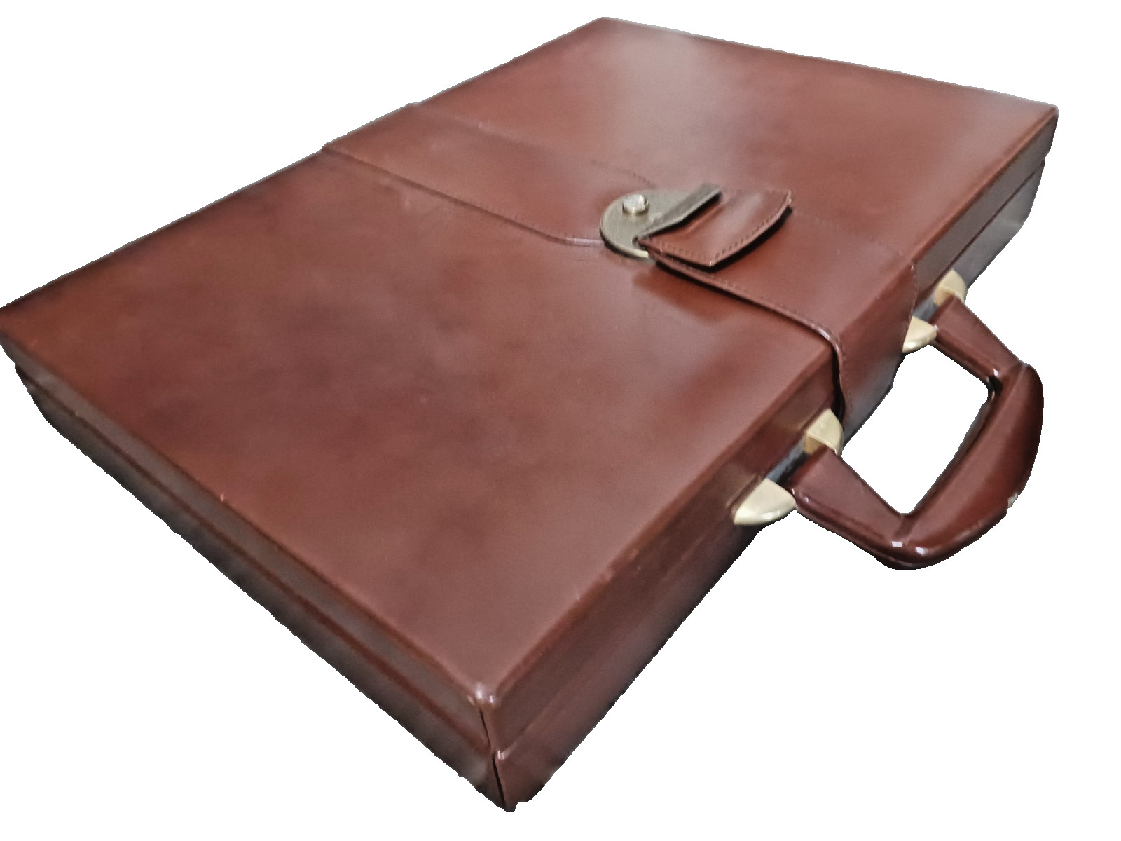 Rare Vtg By Rona Spain Leather Men’s Bag Cognac Slim Document Case CLEAN MCM HOT